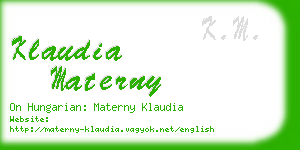 klaudia materny business card